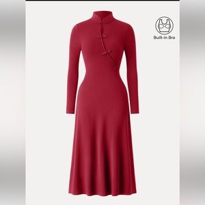 OGL Mandarin Collar Frog Button Luxe Red Dress Limited Edition size M Medium
